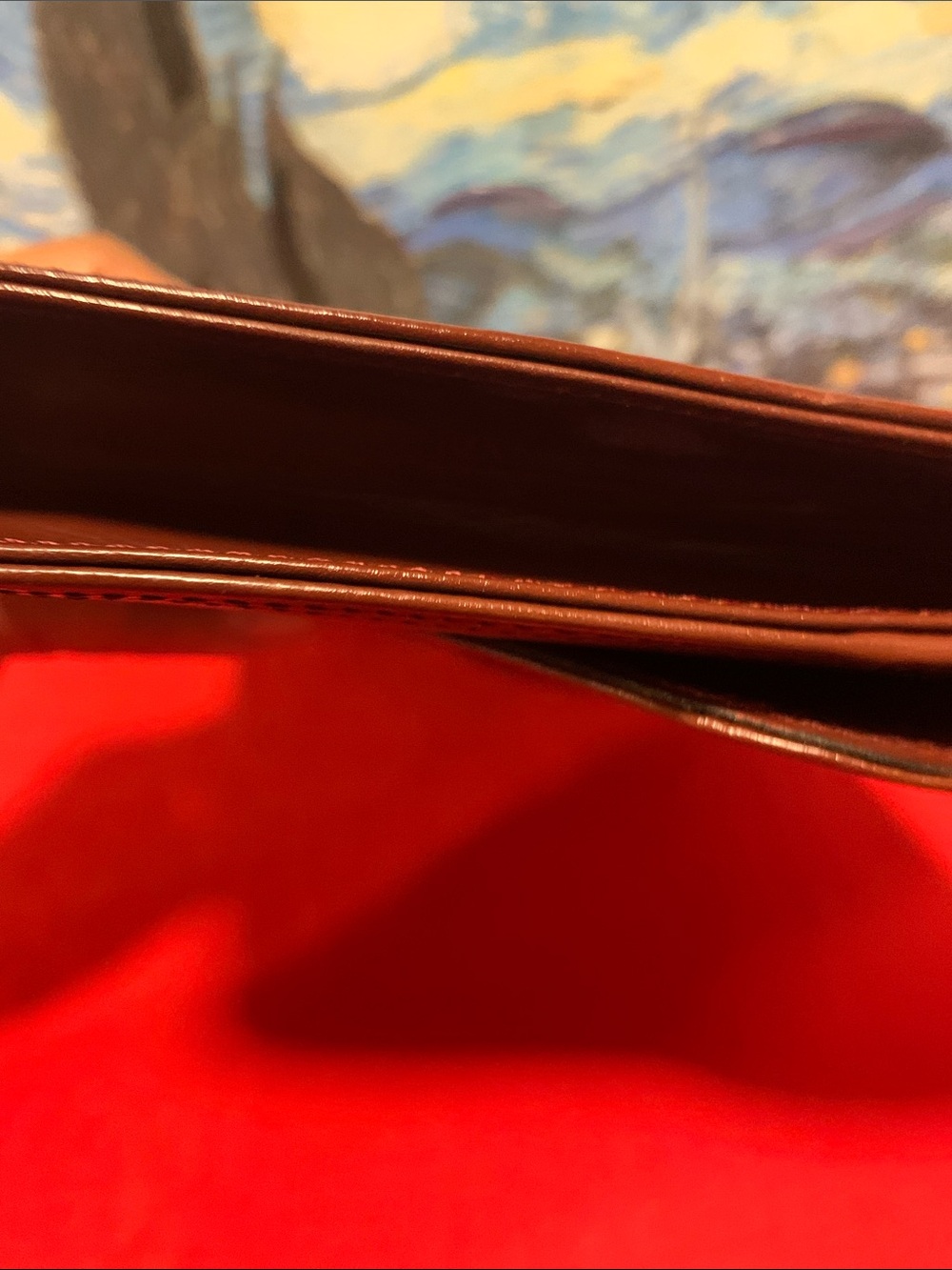 Cartier Leather  EnvelopeClutch in Deep Chestnut  with  COA - Picture 9 of 12